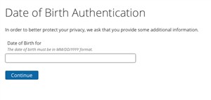 Date of birth authentication image.